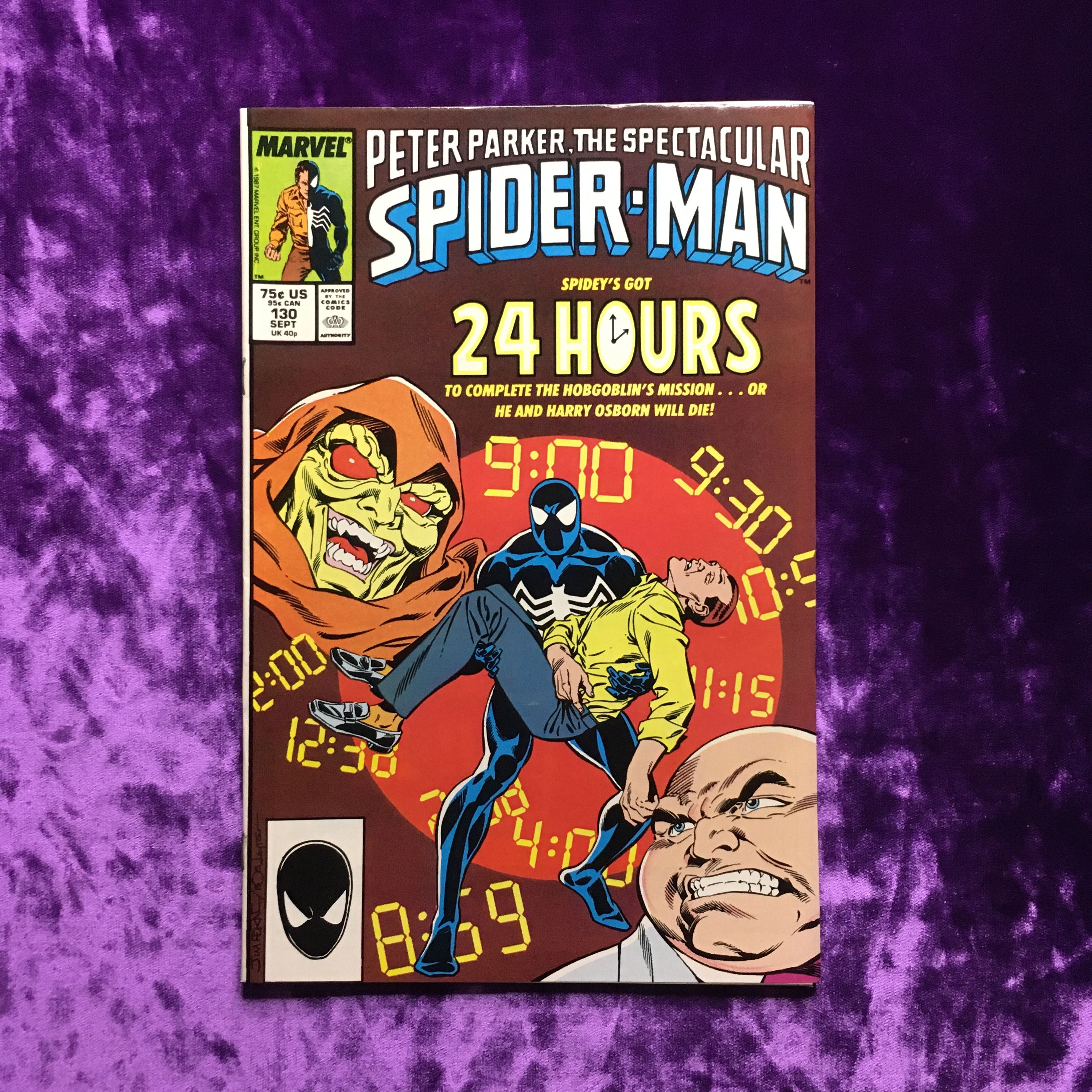 Peter Parker, the spectacular Spider-man. 24 Hours. Vol.1 No 130 SEPT 1987. Оригинальный комикс на английском языке