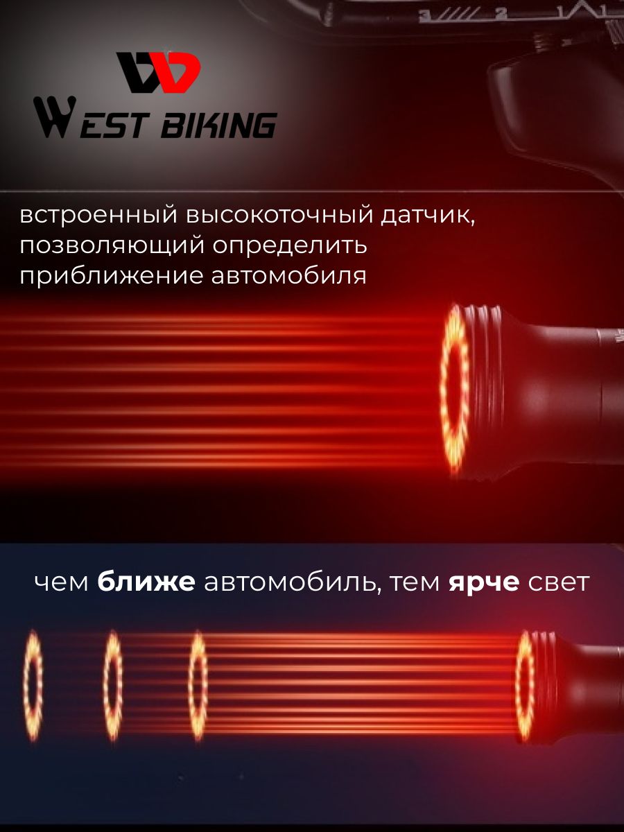 West Biking Задний фонарь для велосипеда