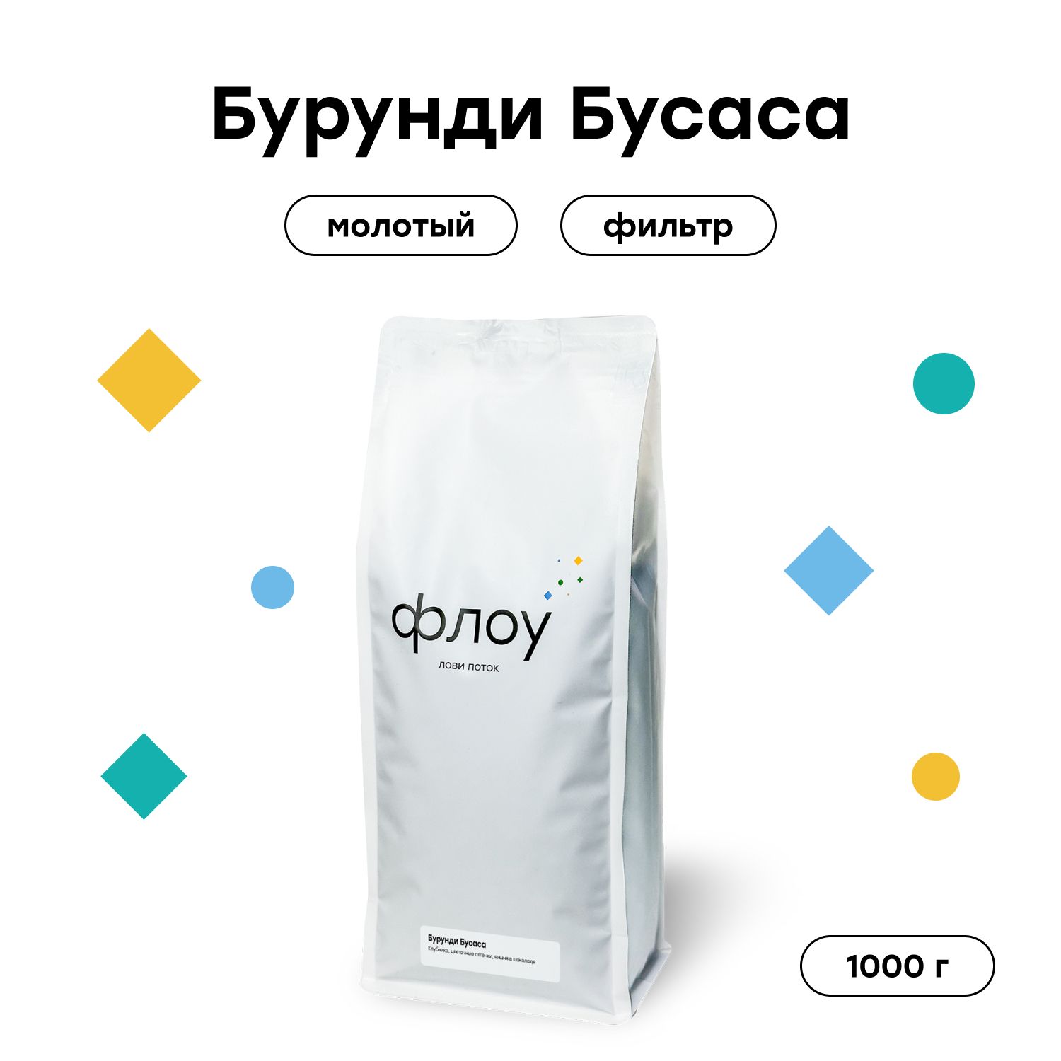 Кофе молотый ФЛОУ Бурунди Бусаса, 1000 гр