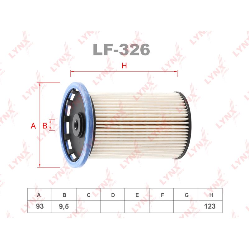 Фильтр топливный LF-326 LYNXAUTO LF-326