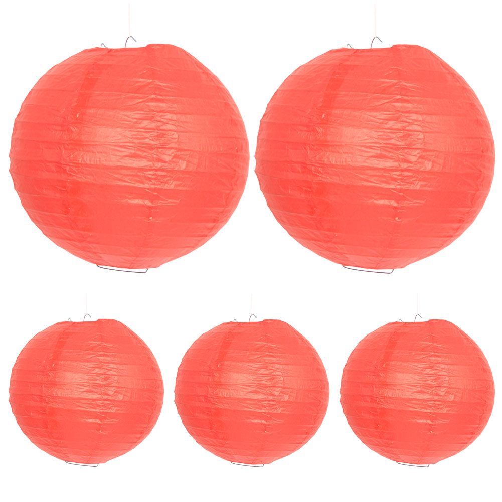 5pcs круглые китайские бумажные фонарики/праздничные принадлежности/4 дюйма
