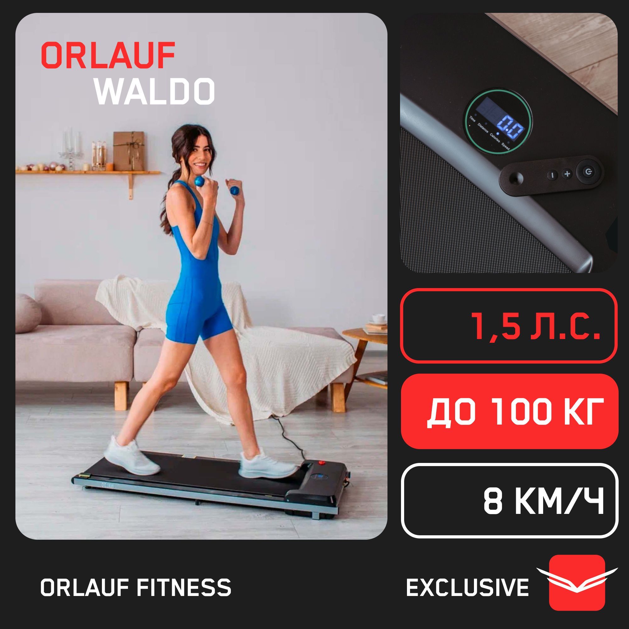Беговая дорожка мини для дома электрическая Orlauf Waldo / До 100 кг купить на OZON по низкой цене (839022388)
