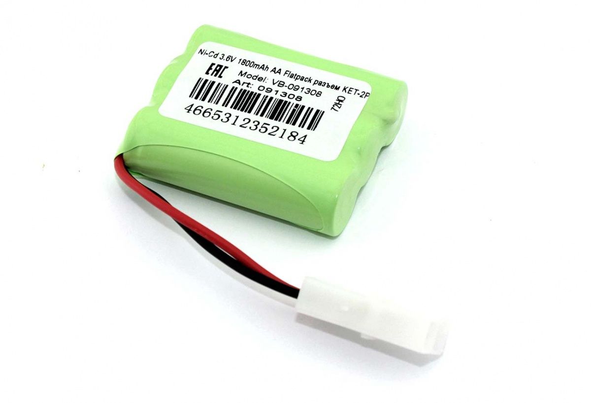 Аккумулятор Ni-Cd 3.6V 1800mAh AA Flatpack разъем KET-2P