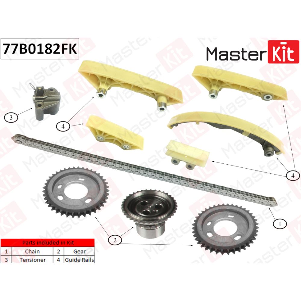 Комплект цепи ГРМ FORD F3FA,ABFA MASTERKIT MASTERKIT 77B0182FK