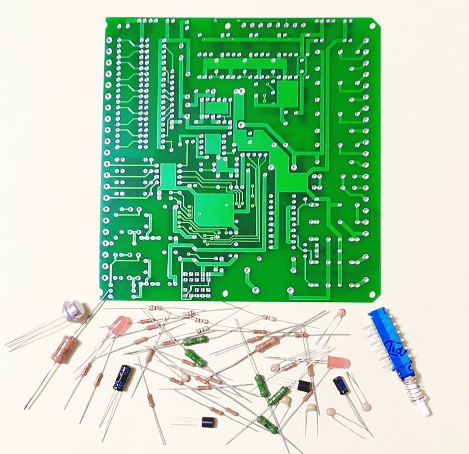 Комплектдляобученияпайкерадиодеталейнапечатнойплате(плата-2шт,радиодетали-40шт)