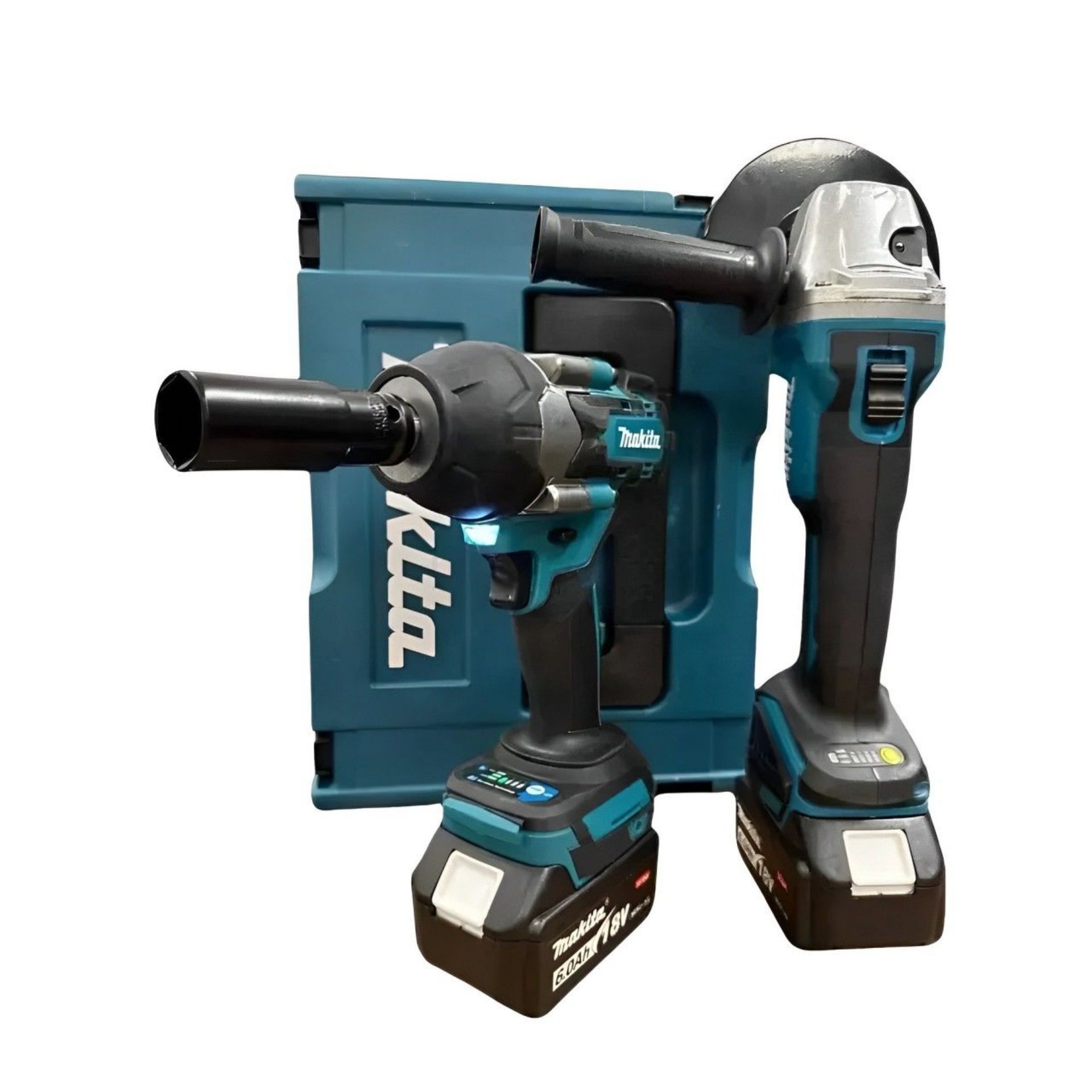 Набор Инструментов Makita 2В1. Гайковёрт, Болгарка. 18V 6Ah