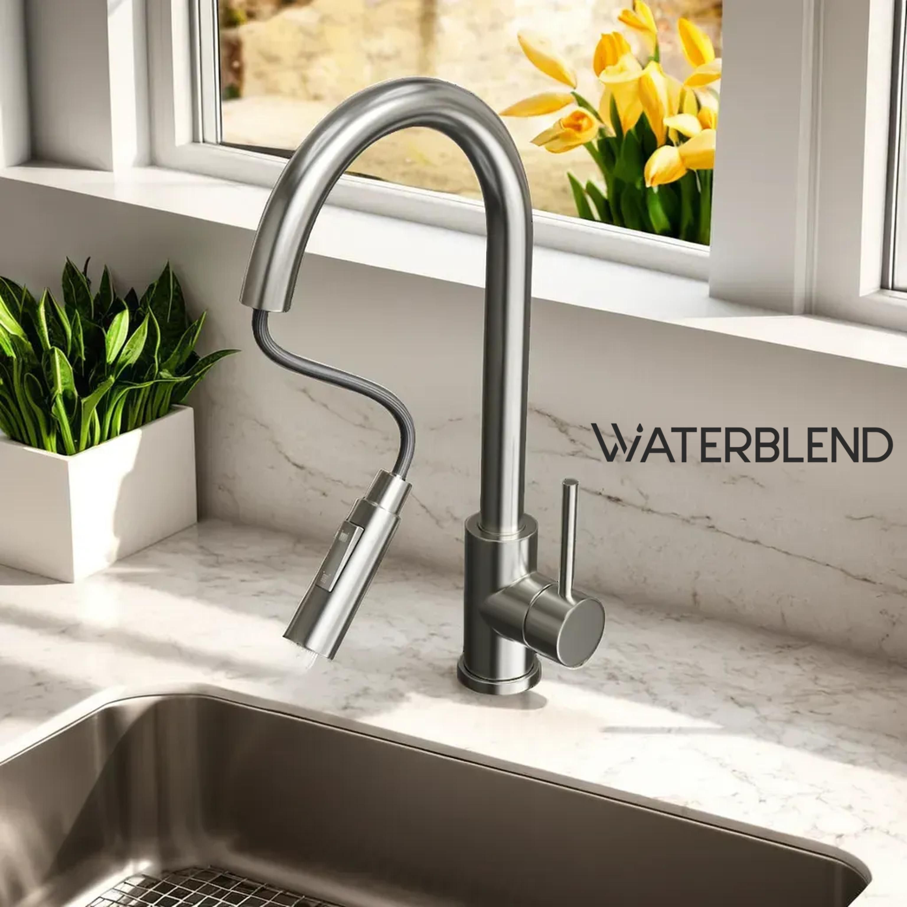 Смеситель для кухни из нержавеющей стали с выдвижным гибким изливом(图4)