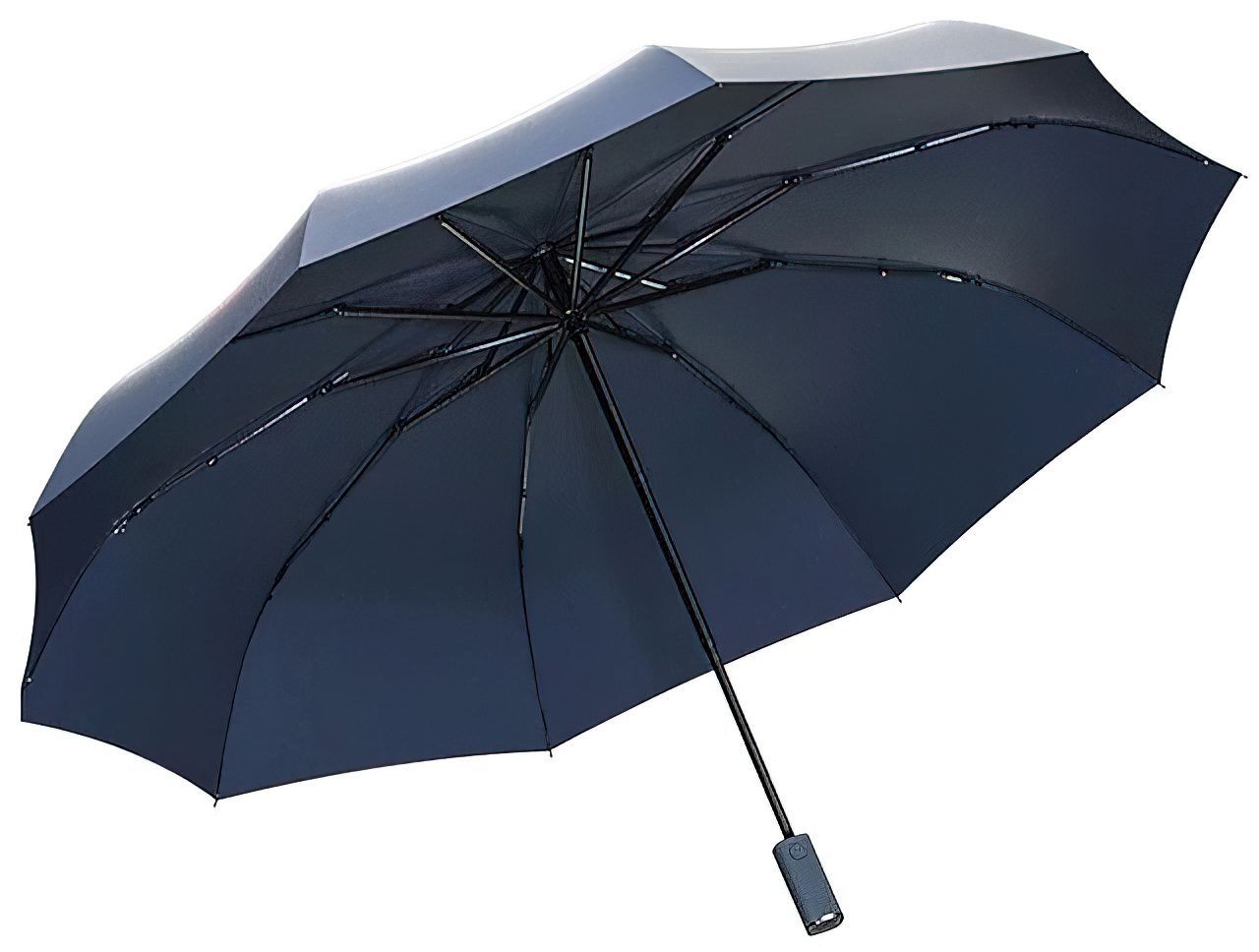 Зонт Zuodu Full Automatic Umbrella Led полностью автоматический с фонариком синий