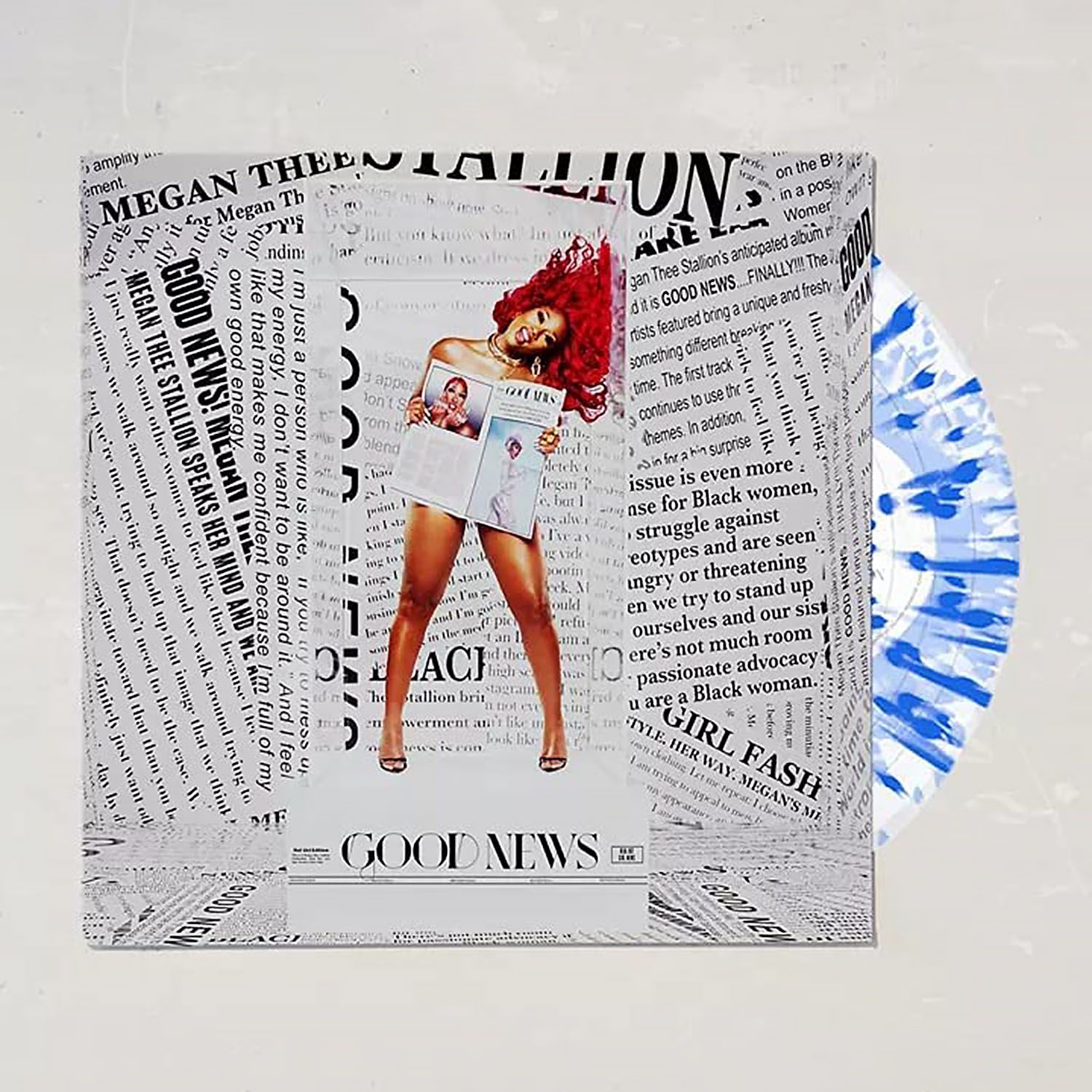 Виниловая пластинка Megan Thee Stallion - Good News 2 x Vinyl, LP, Album, Limited Edition, White With Blue Splatter