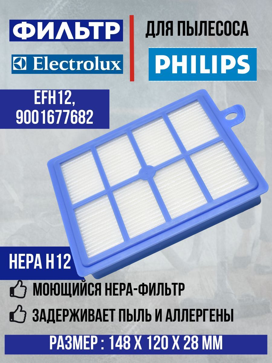 Фильтр HEPA для пылесоса Electrolux, Philips, Bork, тип HEPA H12