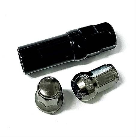 Колесные гайки темный хром М12х1.25 (20шт.+ключ) 2