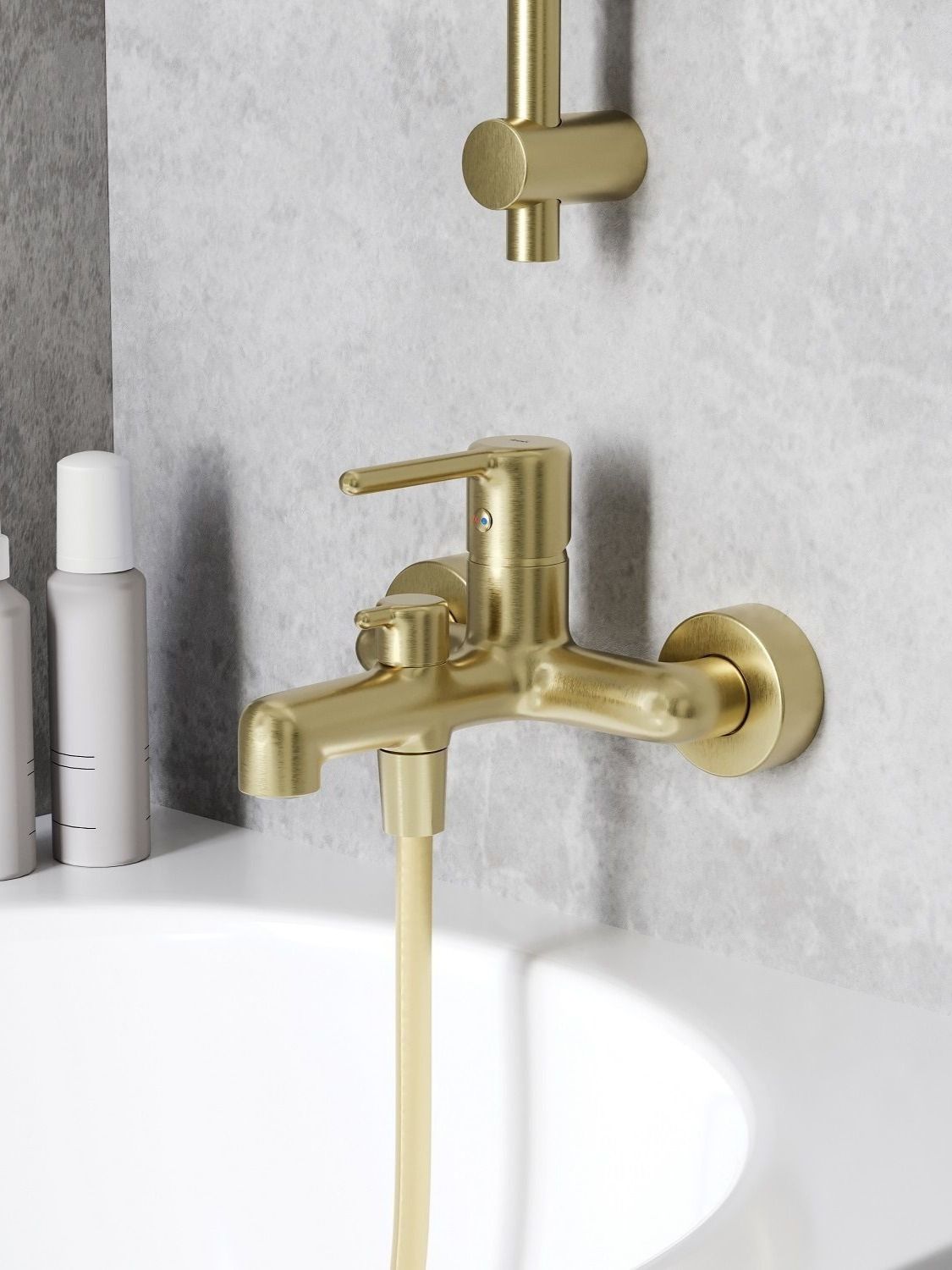 Фото товара на маркетплейсе ozon Смеситель для ванны, золотой матовый, IDDIS, Aiger, AIGMG00i02WA