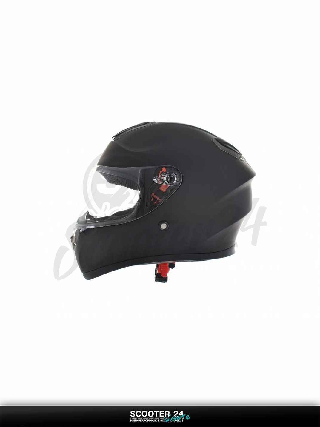 Шлем интеграл "DAVID" (#D820 черный матовый L ABS красный спойлер) мото / для скутера и питбайка / универсальный