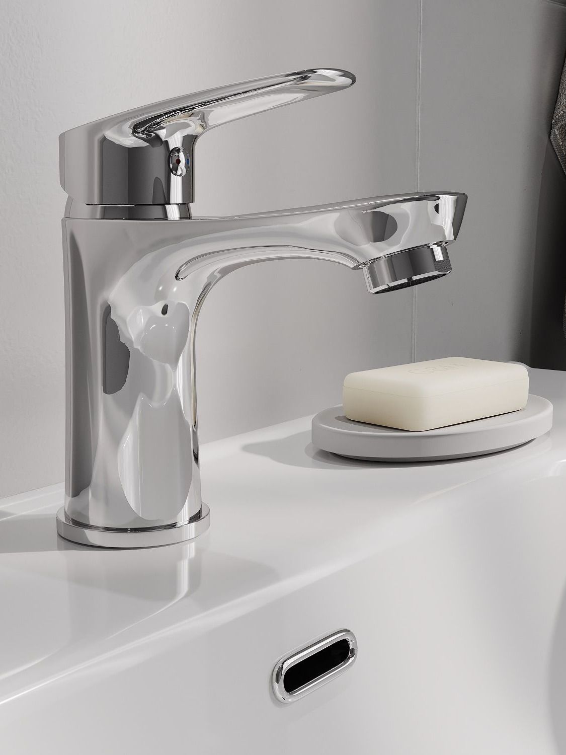 Фото товара на маркетплейсе ozon Смеситель для раковины Milardo, латунь, глянцевый хром, Horizont, HORSB00M01