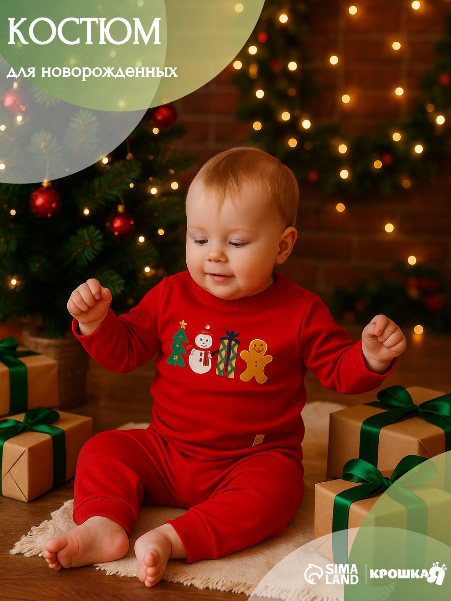 Костюм для малышей Крошка Я, рост 86-92 см, кофта и штаны, "Зимние друзья"