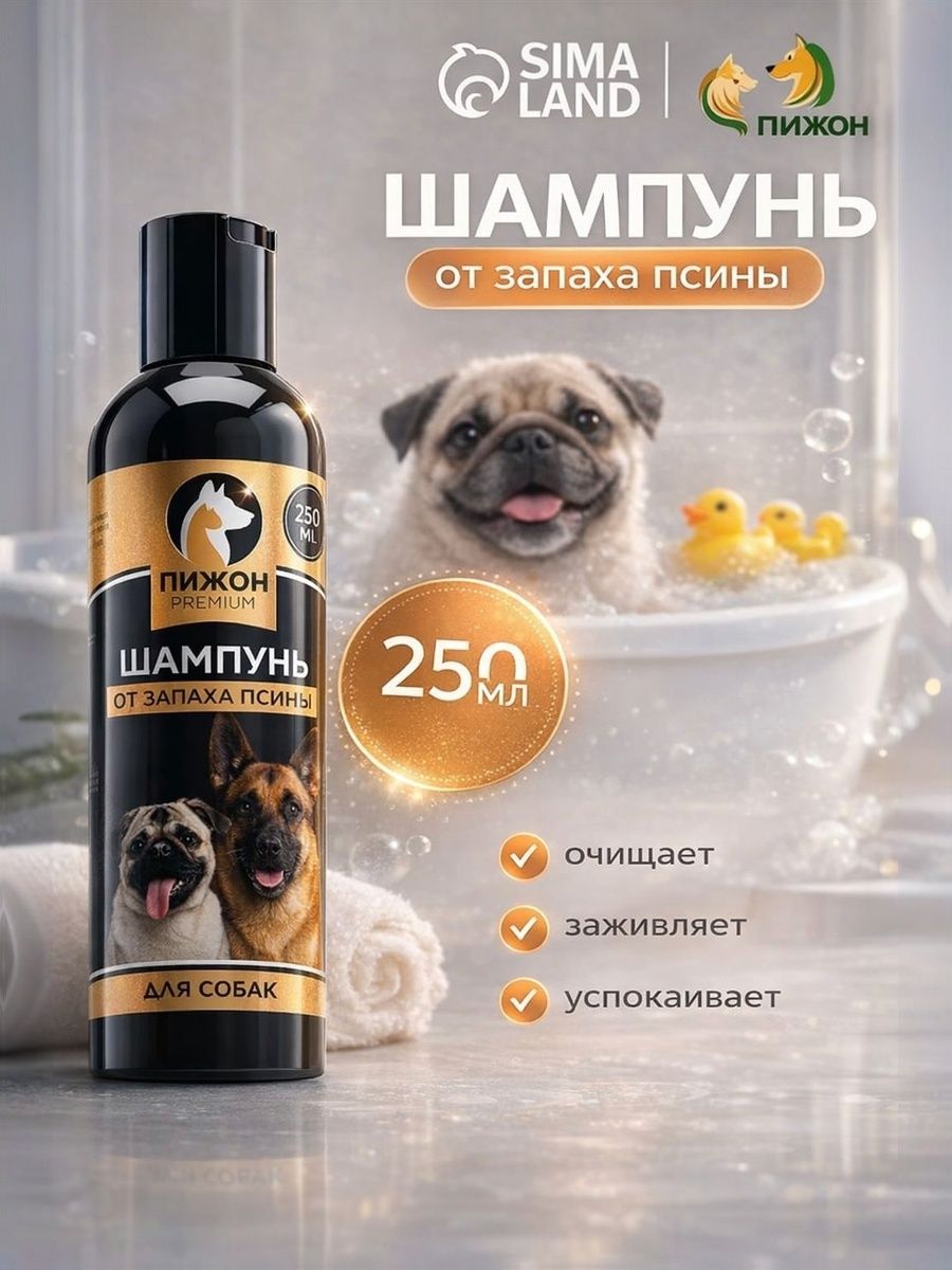 Шампунь для собак с пантенолом от запаха 250 мл