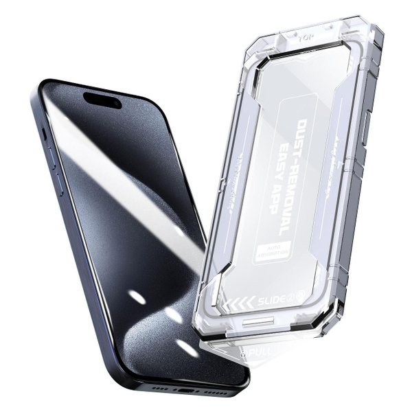 Защитное стекло ELFY с аппликатором от пыли для iPhone 15 Pro Max ...
