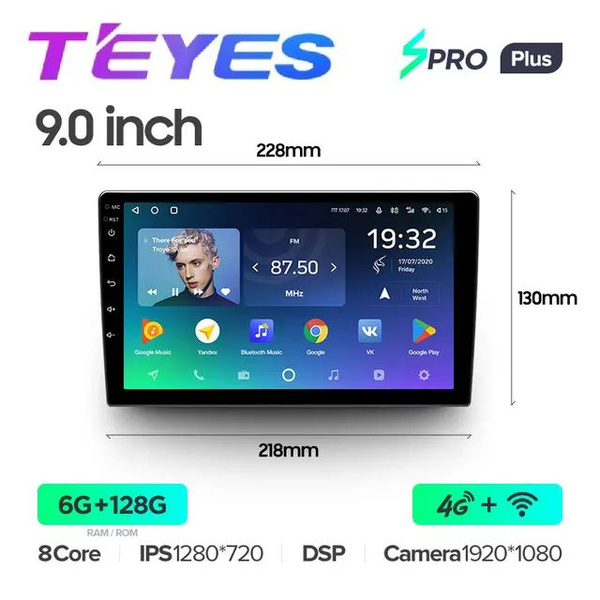 Магнитола Teyes SPRO PLUS 6/128 Gb 9 дюймов купить на OZON по низкой ...