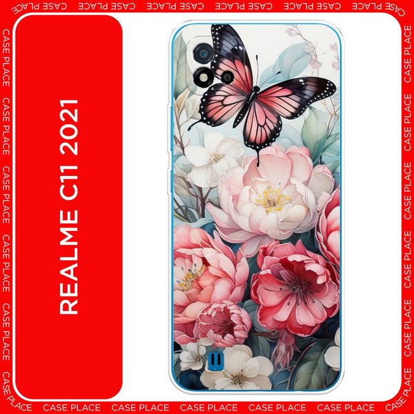 Силиконовый чехол на Oppo Realme C11 (2021) / Реалми С11 (2021) Бабочка ...