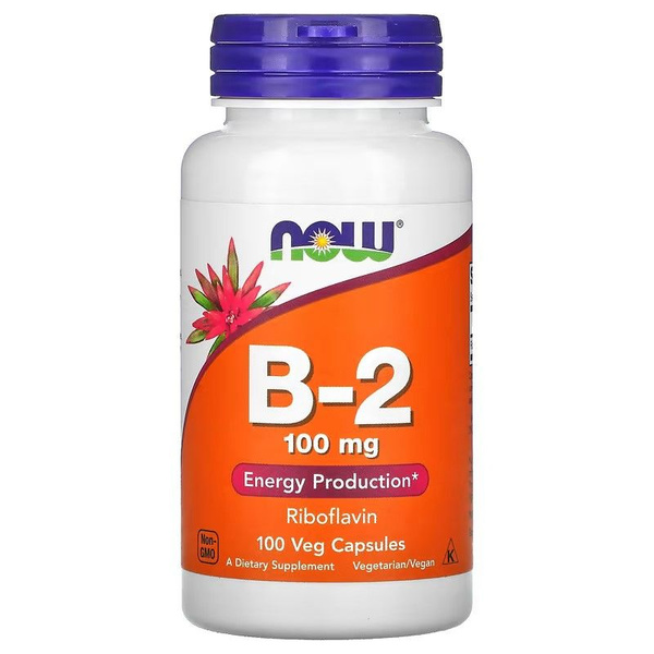 Витамин В2 (рибофлавин, Б2) 100 мг, 100 капсул B2 от Нау, NOW Foods США ...