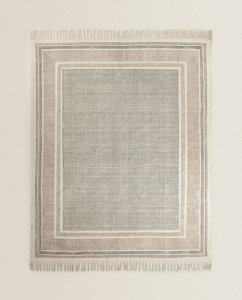 Ковер ZARA HOME Коврик с блочным принтом ZARA HOME Разноцветный 200 x ...