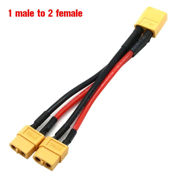 Разъем XT60 (1 male to 2 female) на проводе 10cm 14AWG,2 шт - купить с ...