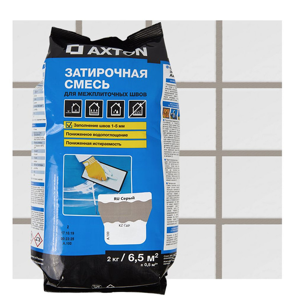 Затирка цементная Axton А100 цвет серый 2 кг - купить с доставкой по ...
