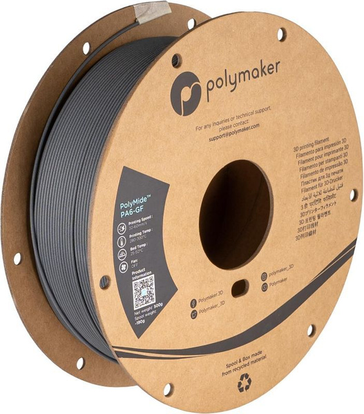 PA6-GF PolyMide пластик Polymaker для 3D принтера 1.75 мм, Серый, 0.5 ...
