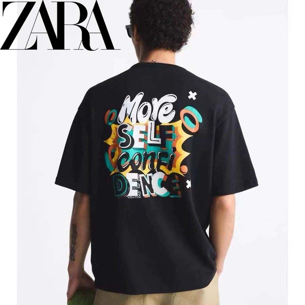 Футболка Zara, размер 50, цвет черный, хлопок - купить по выгодной цене ...