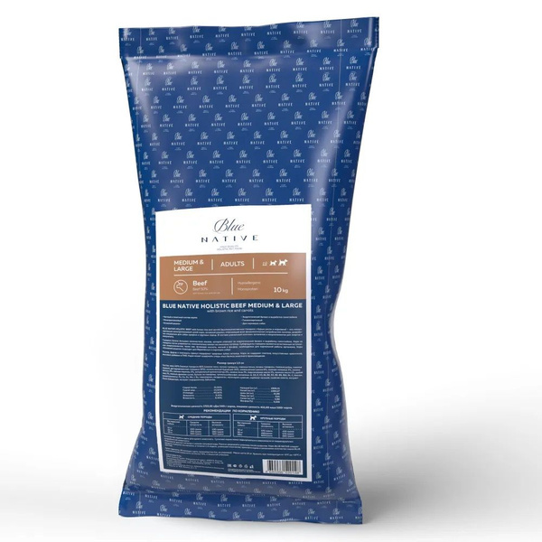 Сухой корм Blue Native Holistic Beef для собак средних и крупных пород ...