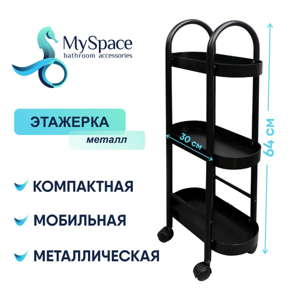 Этажерка, стеллаж металлический My Space TB3PO, черный - купить в ...