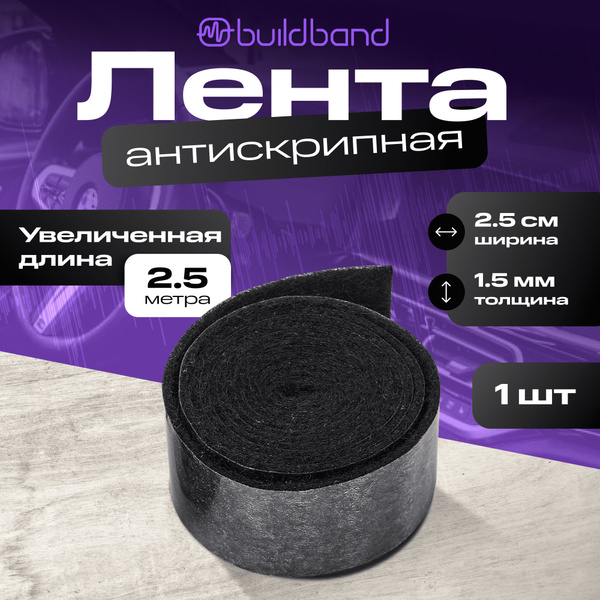 Антискрипная лента для авто 2,5 м, 1 шт /самоклеящаяся/ для шумки ...