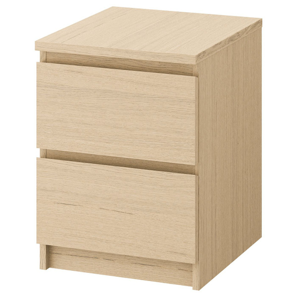 Тумба прикроватная IKEA MALM МАЛЬМ Комод с 2 ящиками - дубовый шпон ...