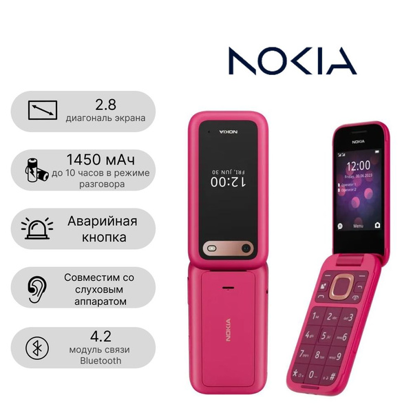 Мобильный телефон Nokia 2660 Dual SIM, розовый - купить по выгодной ...