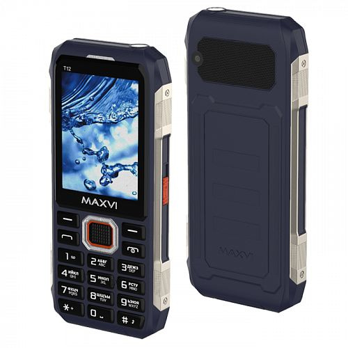 Телефон мобильный кнопочный Maxvi T12 синий купить на OZON по низкой ...