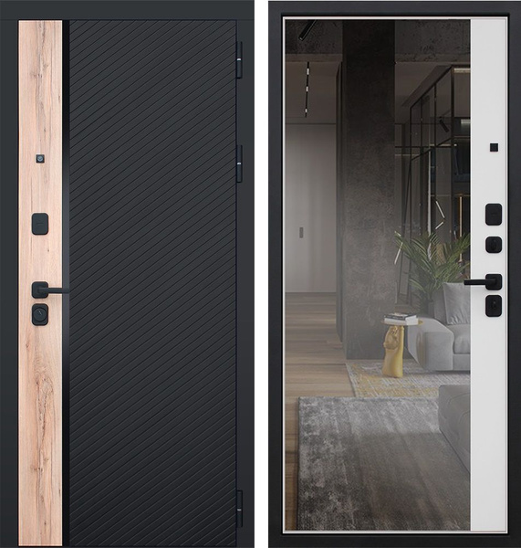 Стальная входная дверь 3К "Фрегат с зеркалом" 9 Правая - купить с ...