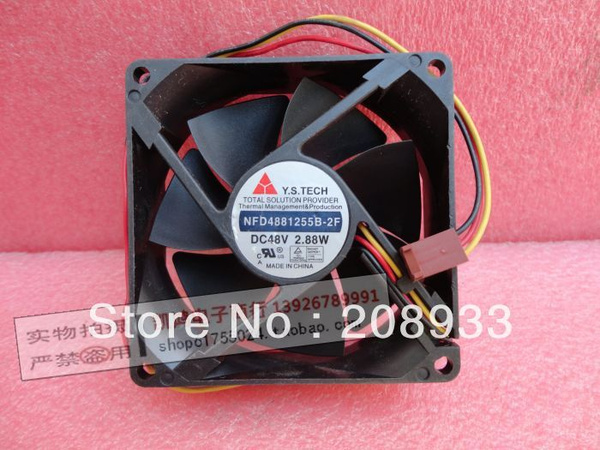 Для YSTECH NFD4881255B-2F 8025 8CM 48V 2,88W 3-линейный вентилятор с ...