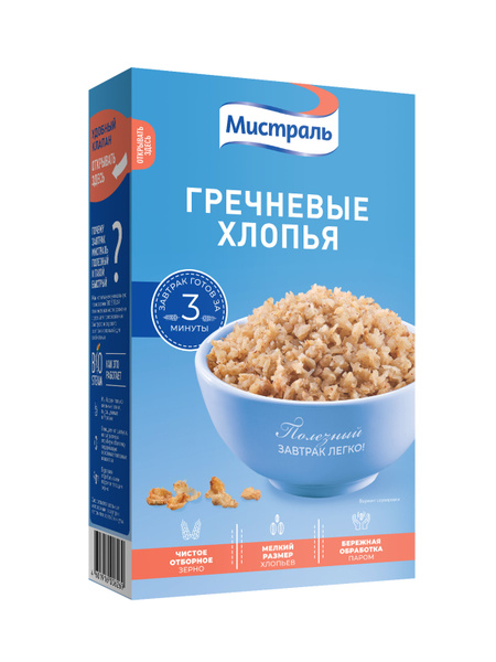 Характеристики Хлопья Мистраль гречневые, 400 г подробное описание ...