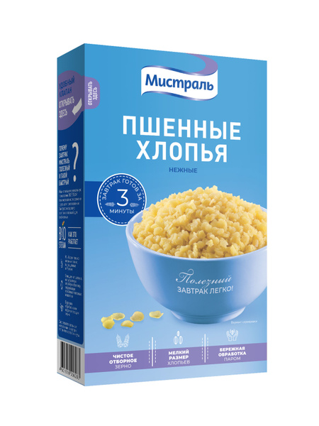 Хлопья Мистраль пшенные Нежные, 400 г - купить с доставкой по выгодным ...