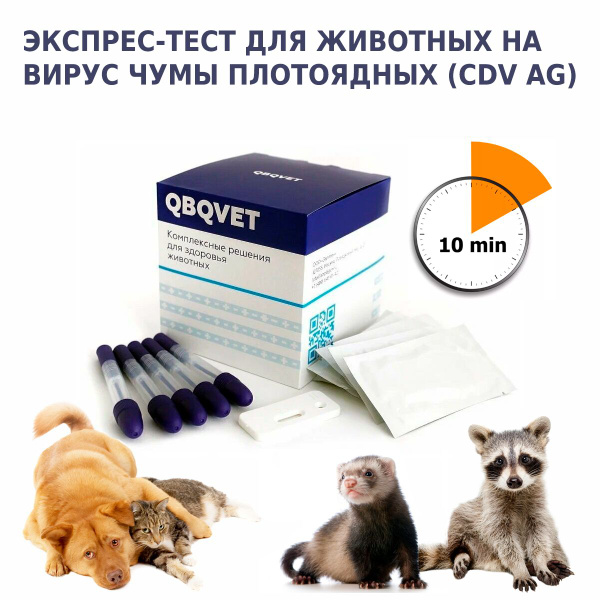 Экспресс-тест QBQVET для выявления антигена вируса чумы плотоядных (CDV ...