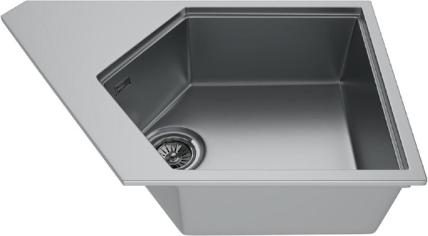 Мойка кухонная KitKraken River River Grey 77x50, с крылом, серая ...