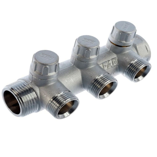 Коллектор запорный ЕВРОКОНУС 3/4"х1/2" 3 отв. FAR FK 38703412 EU ...