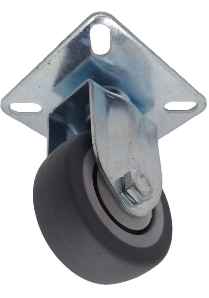 Колеса для тележек и мебели 50 мм не поворотное, мягкая серая резина ...