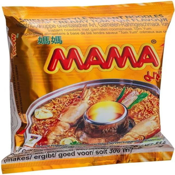 Тайская лапша быстрого приготовления МАМА, со вкусом кремовый Том Ям ...