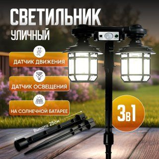 Уличный светильник на солнечной батарее с пультом Грунтовый светильник ...