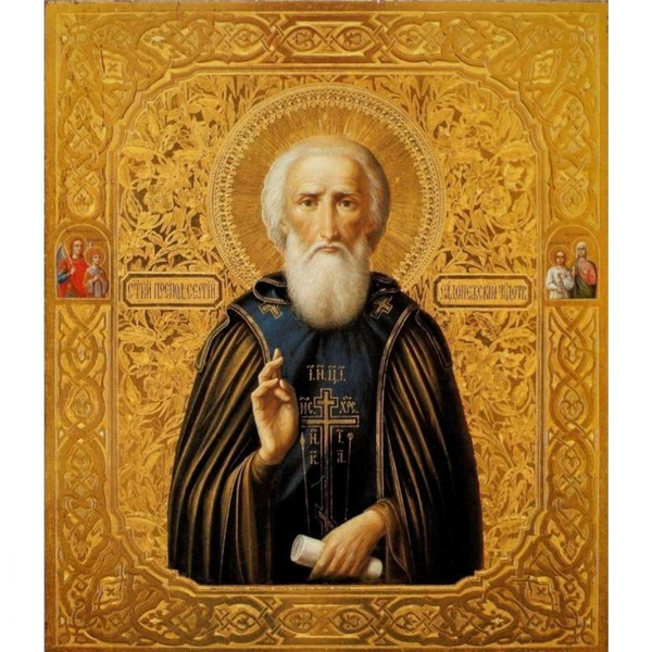 Святой Сергий Радонежский деревянная икона на левкасе (19 см) - купить ...