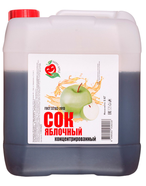 Сок концентрированный яблочный 2,5-2,8 % без сахара 5 кг - купить с ...