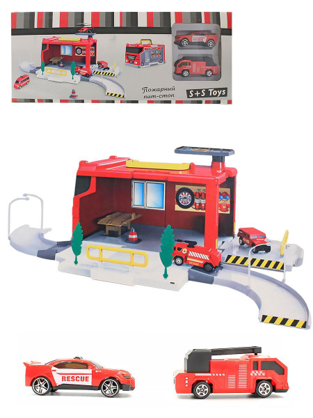 Игровой набор Пожарный пит-стоп Паркинг + 2 машинки S+S Toys Р852-А ...