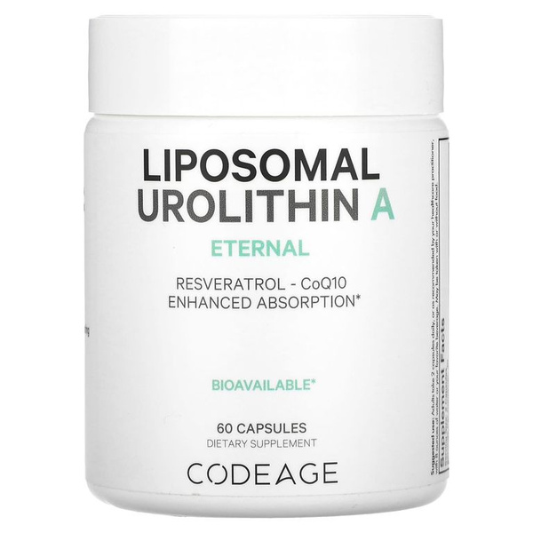 Codeage, Липосомальный уролитин А + Коэнзим Q10, Liposomal Urolithin A ...