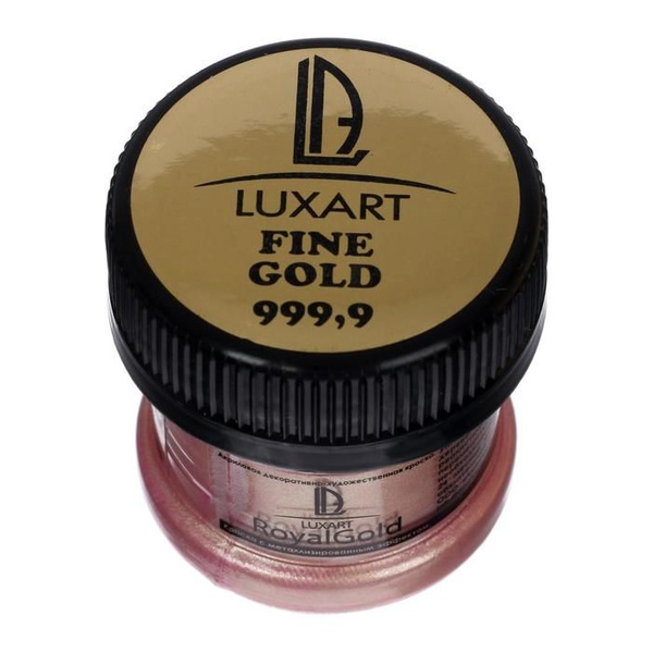 Краска акриловая LUXART Royal gold, 25 мл, золото розовое - купить с ...